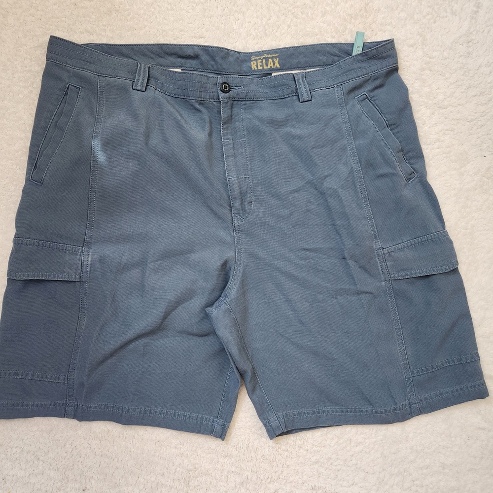 Tommy Bahama Relax Mens Blue Cargo Shorts Size 44 Tencel Cotton Utility Casual
